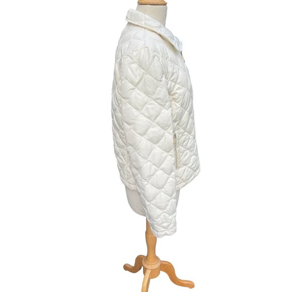 Kenneth Cole Reaction Down Puffer Jacket Ivory G-III Quilted Coastal Old Money-M - Picture 5 of 14
